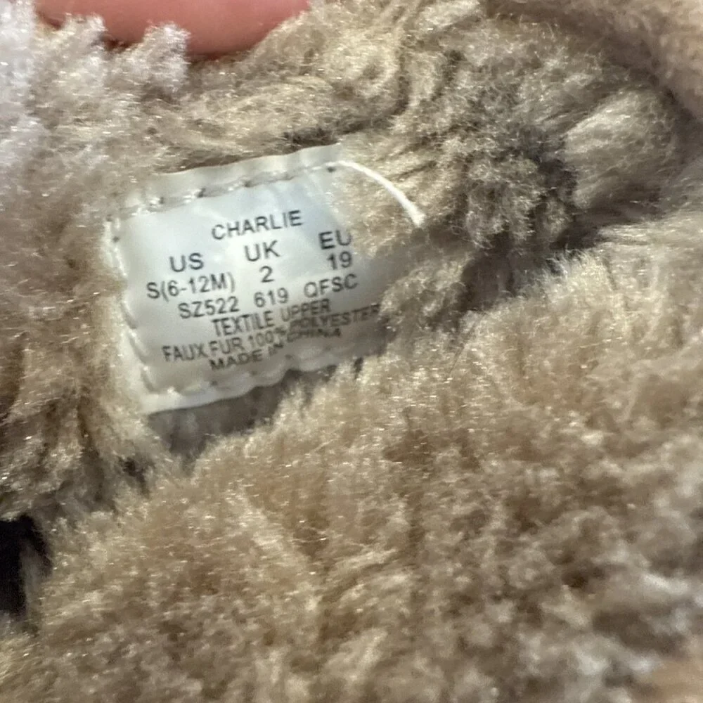 Surprize Stride Rite Charlie Toddler Boys S (6-12M) Brown Faux Fur Lined Booties